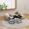 KTMBDW luxury Nesting Round Coffee Table Set of 2 End Table for Living Room,Stacking Side Tables, Marble Pattern Top with Metal Frame, Easy Assembly. - 3 of 4