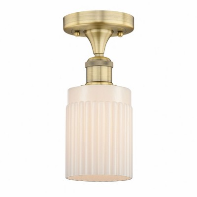 Hadley - 1 Light Semi-Flush Mount In Art Deco Style-9.75 Inches Tall and 4.5 Inches Wide