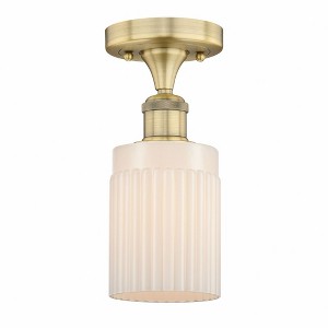 Hadley - 1 Light Semi-Flush Mount In Art Deco Style-9.75 Inches Tall and 4.5 Inches Wide - 1 of 1