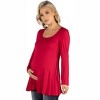 24seven Comfort Apparel Womens Long Sleeve Solid Color Swing Style Flared Maternity Tunic Top - 2 of 4