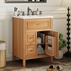 Gulches 24 Inches 1 Sink Freestanding Wood Bath Vanity with White Ceramic Top 3 Drawers Cabinet - 3 of 4
