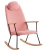 CAVINAS Adjustable Headrest Glider Rocking Chair,High Back Bonded Leather Nursery Chair,Modern Rocker for Living Room,Bedroom - 2 of 4