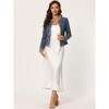INSPIRE CHIC Women's Long Sleeve Open Front Work Office Short Plaid Tweed Blazer - 2 of 4