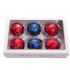 Kurt Adler 80MM Bandana Style Glass Ball Ornaments, 6-Piece Set - 2 of 4