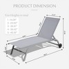 PAGED Outdoor Lounge Chairs Set with Wheels,Outdoor Chaise Lounge with 5 Adjustable Position for Patio,Beach,Yard - 3 of 4