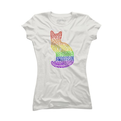 Adult Design By Humans Pride Rainbow Cat Maze By MisoKnotty T-Shirt