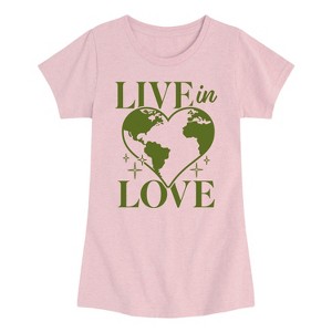 Girls' - Instant Message - Live In Love Fitted Short Sleeve Graphic T-Shirt - 1 of 4