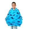 Dinosaurs Long Sleeve Boy’s Blue Oversized Wearable Hoodie Blanket - image 2 of 4