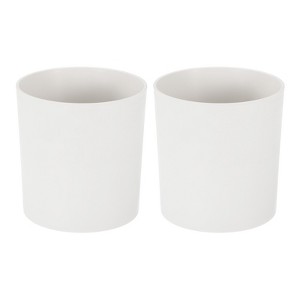 Unique Bargains Plastic Lightweight Modern Design Plant Pot Round 2 Pcs - 1 of 4