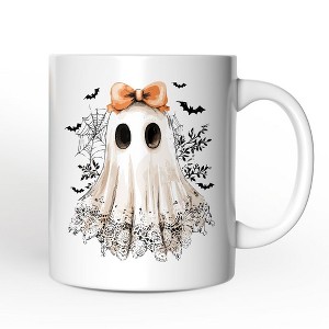 Coquette Ghost Mug, Cute Halloween Gift| OrnamentallyYou - 1 of 4