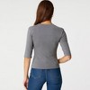 Cherie Code Women’s V-Neck Tee – Stretch Knit, Elbow Sleeve, Fitted Silhouette - 4 of 4
