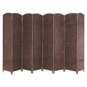 FDW Elegant Room Divider Woven Screen Divider 4/6/8 Panel 6ft Indoor Wall Divider Folding Privacy Screen with Natural Fibers - 1 of 4