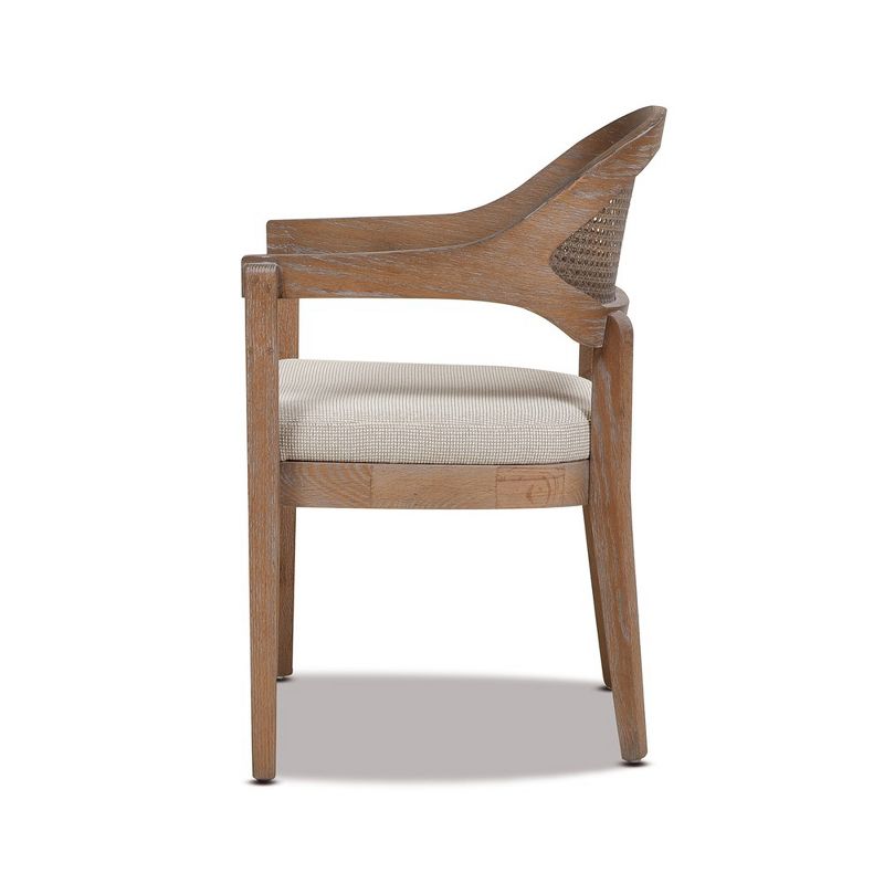 Jennifer Taylor Home Americana Mid-Century Modern Cane Back Dining Chair, Taupe Beige Textured Weave, 4 of 6