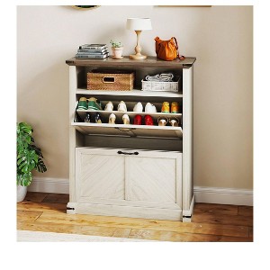 Shoe Cabinet Storage Cabinet Shoe Cabinet with FlipOut Compartments for Entryway - 1 of 4