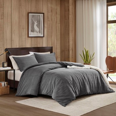 Sapphtopaz 3 Pcs Twill Washed Comforter Set Cozy Cotton Bedding Set, All-Season Quilt Set Duvet Set, Machine Washable