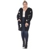 Plus Hooded Open Front High Pile Fleece Coat - White Mark - 2 of 4