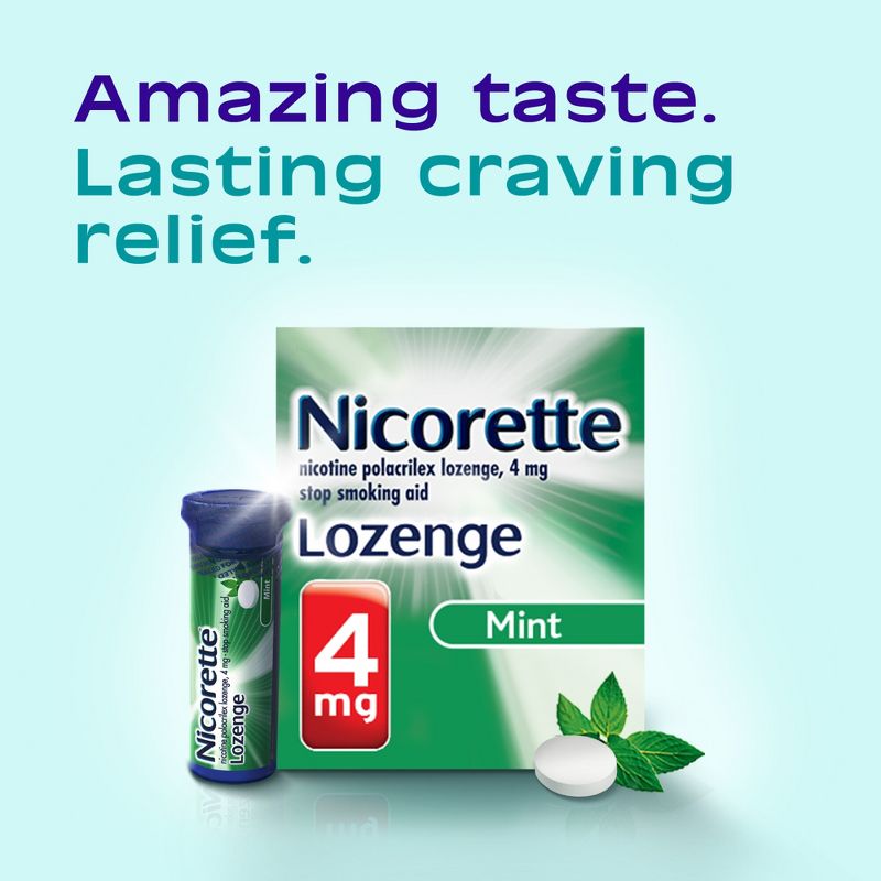 Nicorette 4mg Mint Nicotine Polacrilex Lozenge - 144ct, 4 of 12