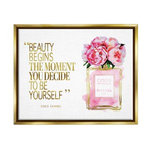 Stupell Industries Fashion Designer Perfume Gold Pink Watercolor Inspirational Word - 1 of 4