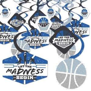 Big Dot of Happiness Blue Basketball - Let The Madness Begin - College Basketball Party Hanging Decor - Party Decoration Swirls - Set of 40 - 1 of 4