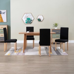 vidaXL Dining Chairs 4 pcs Black Fabric - 1 of 4