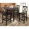 5pc Pub Dining Set with X-Back Stools Black - Crosley: Rubberwood & MDF, 32" Square Table, 4 Stools, Traditional Style - 2 of 4