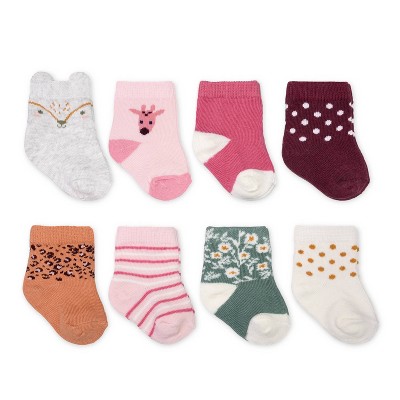 Image of Carter's Just One You® Baby Girls' 8pk Fox Crew Socks