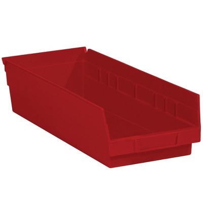 Box Partners Plastic Shelf Bin Boxes 17 7/8" x 6 5/8" x 4" Red 20/Case BINPS112R