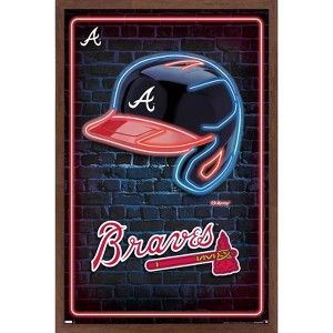 Trends International MLB Atlanta Braves - Neon Helmet 23 Framed Wall Poster Prints - 1 of 4