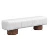 Modern Upholstered Bench,Faux Leather Dining Bench with Wood Legs,No Assembly Required,Entryway or Bedroom Accent Bench-Coolbibila - 3 of 4