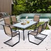 Costway 60''x 38'' Patio Dining Table Glass Top Rectangular Deck W/Umbrella Hole - 2 of 4