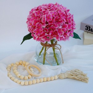 Hydrangea Artificial Flowers in Vase, Real Touch Faux Hydrangea with Faux Water for Home Office Wedding Decor,Pink. - 1 of 4