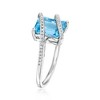 Ross-Simons 2.50 Carat Swiss Blue Topaz Ring With .11 ct. t.w. Diamonds in Sterling Silver - 3 of 4
