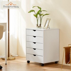 Okak Modern Mobile Filing Dressers with Wooden Drawers & Wheels,Storage File Cabinet for Home Office,Study Desk - 1 of 4