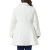 Women's Plus Size Elegant A Line Notched Lapel Double Breasted with Pockets Pea Coats - Agnes Orinda - 4 of 4