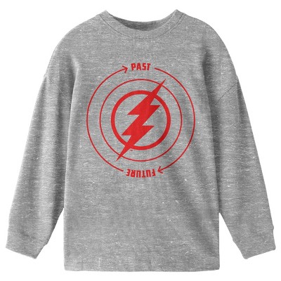 The Flash Movie Past To Future Circle Graphic Crew Neck Long