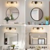Airsurfer Modern 3-Light Black & Bronze Bathroom Vanity Light with Clear Glass Shades, E26 Wall Sconce for Mirror, Living Room, Bedroom, Hallway - 2 of 4
