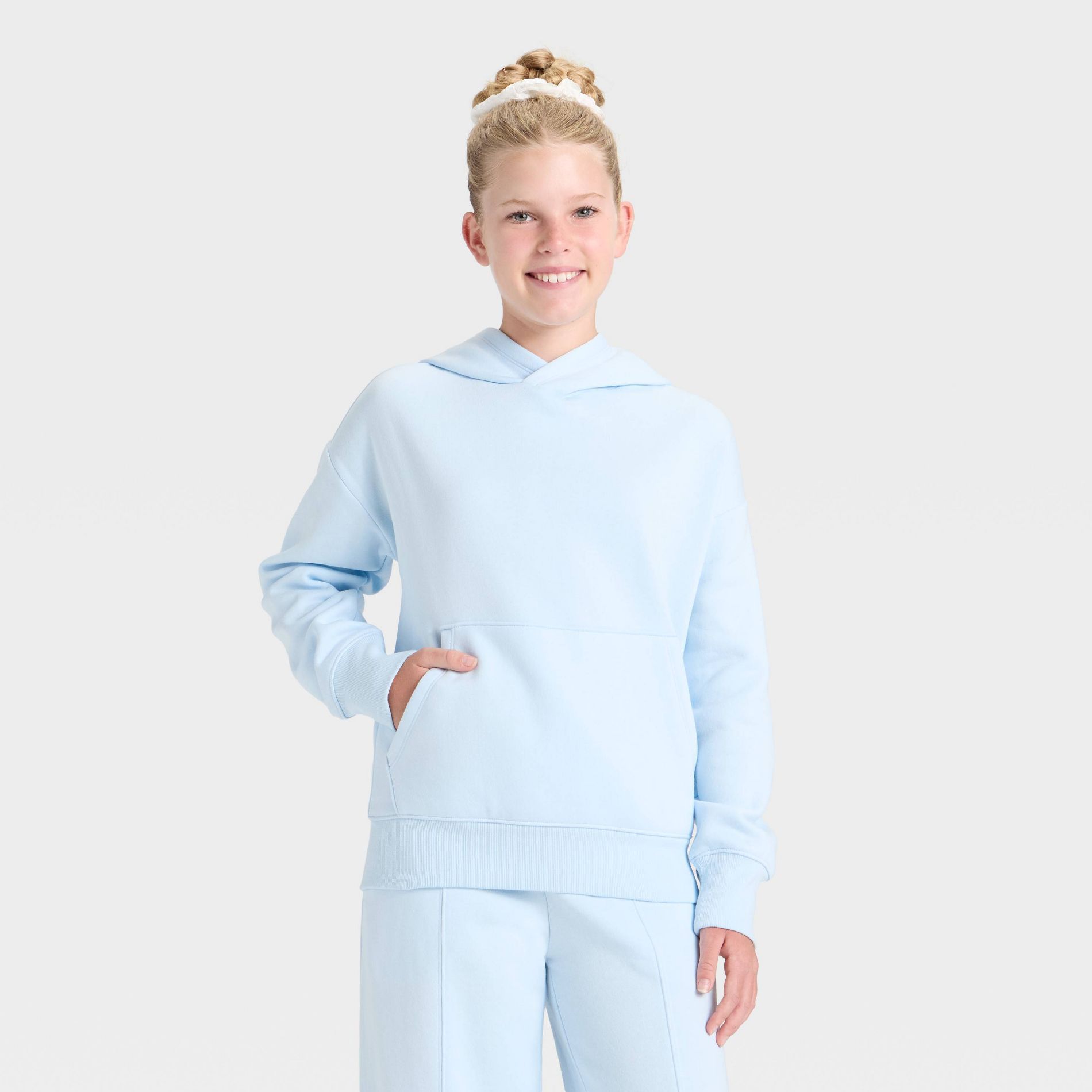 Girls' Oversized Fleece Hoodie Sweatshirt - art class™