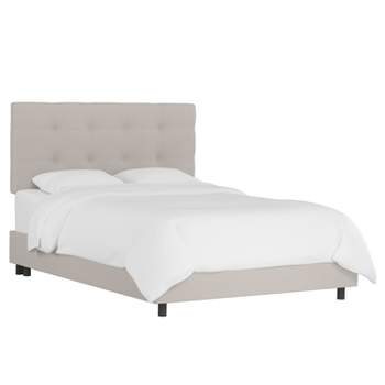Skyline Furniture Dolce Button Pulled Bed in Linen