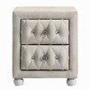 Royal Hampton Nightstand, 2 Drawers, Classic Crystal Tufted Beige Upholstery - 4 of 4