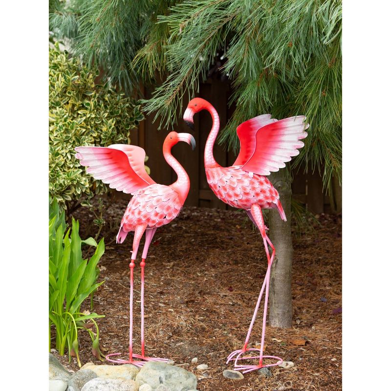 17&#34; Iron Flying Flamingo Metal D&#233;cor Statue Pink - Zingz &#38; Thingz, 4 of 7