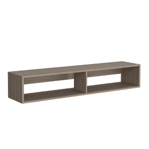 INFURNIC TV Stands and Consoles Large Modern Wall Mounted Shelf with Media Compartments for Living Room Bedroom, Light Gray, 65"*18"*3.6" - 1 of 4