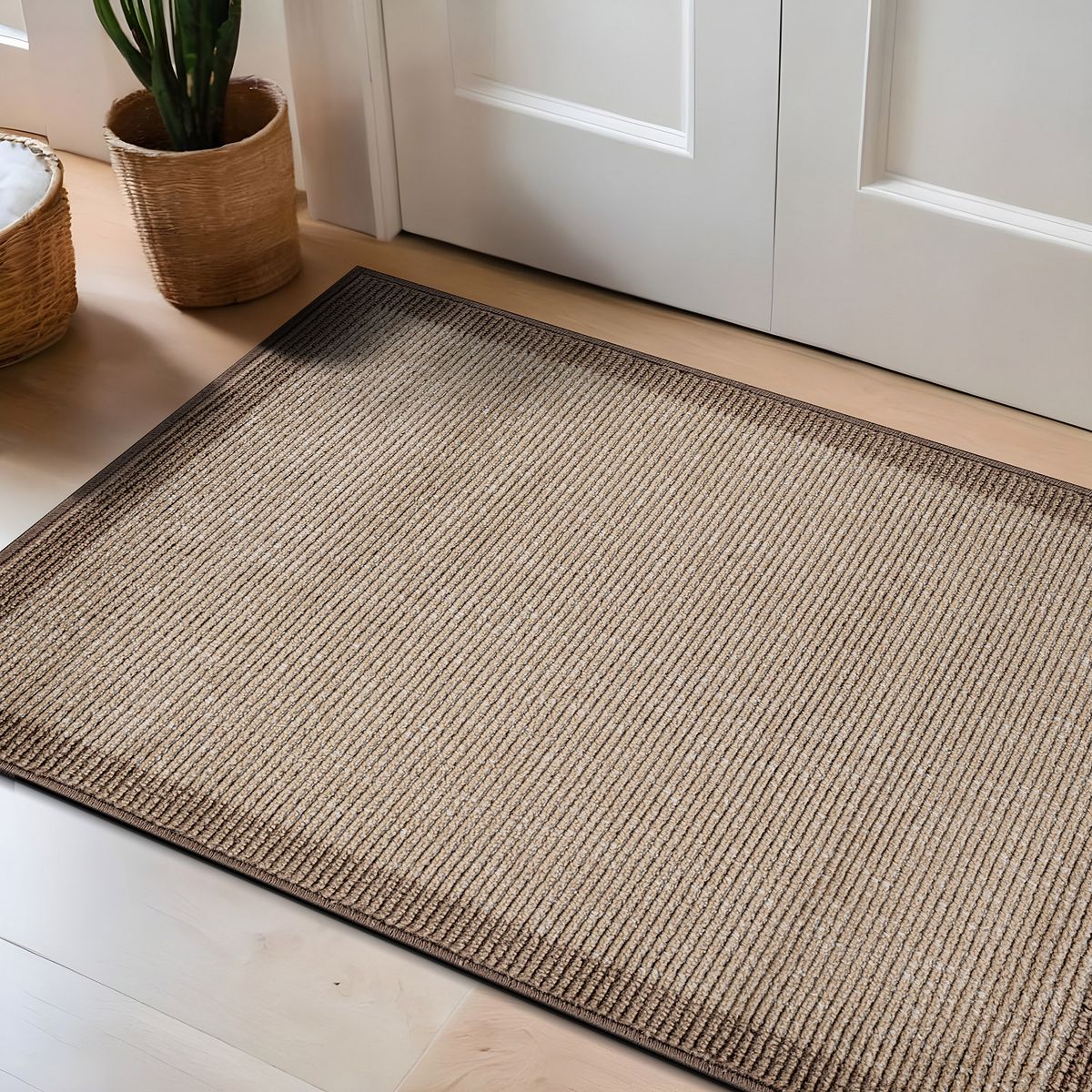 World Rug Gallery Modern Geometric Stripe Bordered Area Rug for Living Room, Bedroom, or Entryway – Low Pile Indoor Rug - thumbnail 9