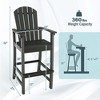 Costway Outdoor HDPE Bar Height Stool Patio Tall Chair Armrest Footrest All Weather Navy/Turquoise/Grey/Black - image 3 of 4