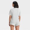 Women's Pointelle Notch Collar Shirt and Shorts Pajama Set - Wild Fable™ - 2 of 4