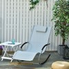 Outsunny Zero Gravity Rocking Chair Outdoor Chaise Lounge Chair Recliner Rocker with Detachable Pillow & Durable Weather-Fighting Fabric - 3 of 4
