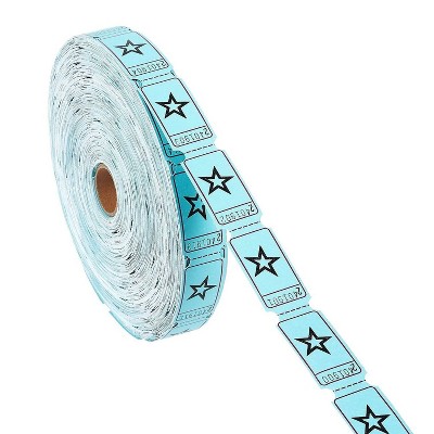 Juvale Raffle Tickets Roll - Single Roll of 2000-Count Star Ticket Coupons, Blue