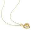 EVERLY JEWELRY | Yellow Plated Sterling Silver 2ct TGW Citrine White Topaz and Diamond Swirl Necklace, 18 inc - 4 of 4