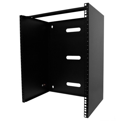 StarTech 19in Wide Low Profile 14U Wall Mount Rack Black RACK14U14BRACKET