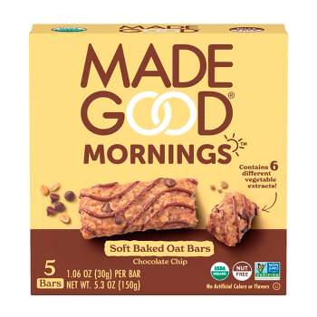 MadeGood Morning Chocolate Chip Bars - 5ct/4.25oz