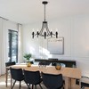 PAKOKULA 5-Light Matte Black Candlestick Branch Chandelier with Crystal Pendant for Living Room - 3 of 4